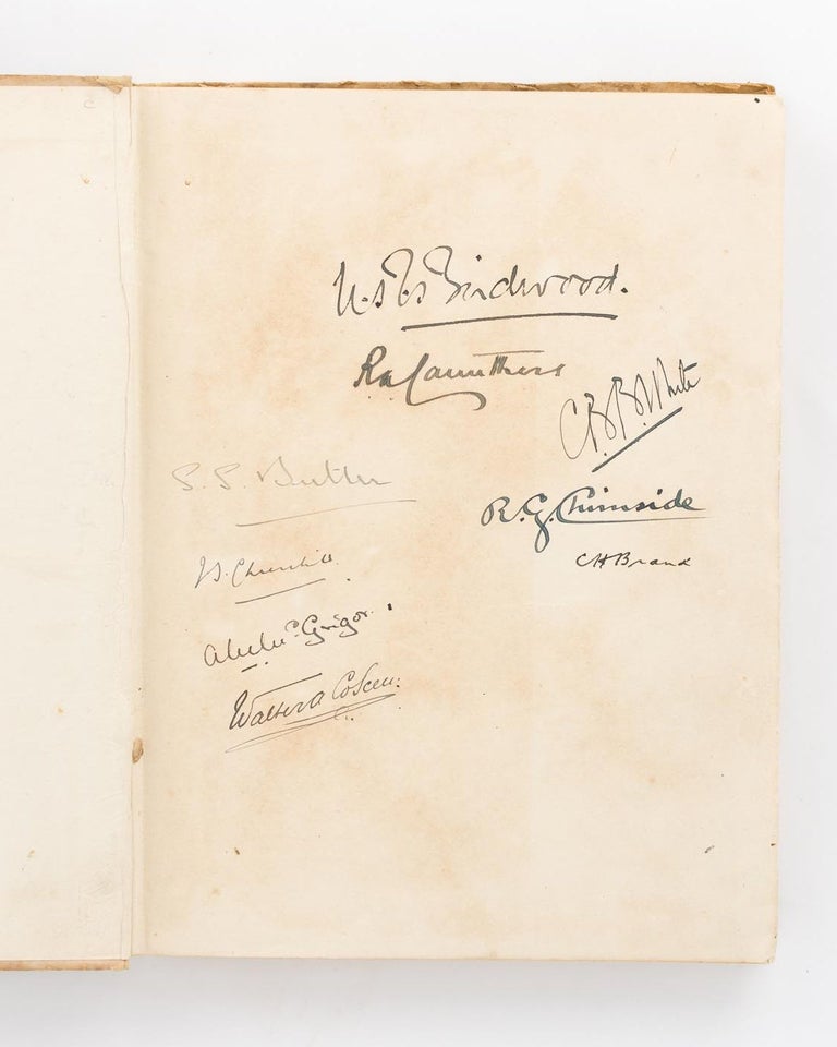 Item #116565 A collection of important signatures written on the front flyleaf of a copy of 'Told in the Huts. The YMCA Gift Book. Contributed by Soldiers & War Workers'. Field Marshal William Riddell BIRDWOOD, 1st Baron Birdwood of Anzac and Totnes.