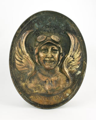 Item #116581 A hand-crafted relief portrait (in pressed and hand-chased brass) of the pioneering...