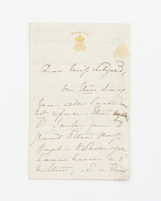 A collection of five autograph letters signed by Queen Victoria ('VR') to Miss Sarah Anne Hildyard, governess to the royal children and a confidante of the Queen