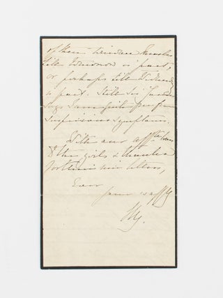 A collection of five autograph letters signed by Queen Victoria ('VR') to Miss Sarah Anne Hildyard, governess to the royal children and a confidante of the Queen