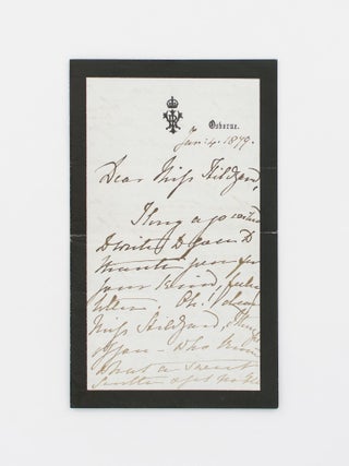A collection of five autograph letters signed by Queen Victoria ('VR') to Miss Sarah Anne Hildyard, governess to the royal children and a confidante of the Queen