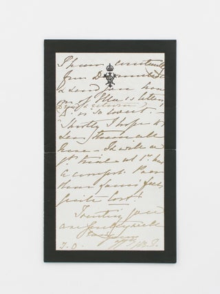A collection of five autograph letters signed by Queen Victoria ('VR') to Miss Sarah Anne Hildyard, governess to the royal children and a confidante of the Queen