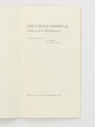 The Exiled Immortal. A Song-Cycle