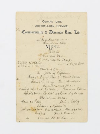 Item #116772 Cunard Line Australasian Service. Commonwealth & Dominion Line, Ltd. S.S. 'Port...