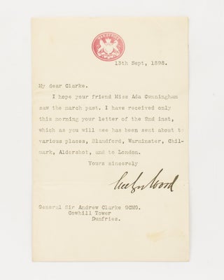 Item #116901 A typed letter signed by Evelyn Wood to General Sir Andrew Clarke GCMG. Evelyn WOOD...
