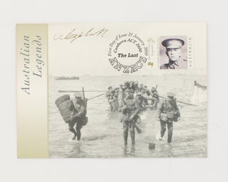 Item #116904 A First Day of Issue 'Australian Legends: The Last ANZACS' postcard signed by Alec...