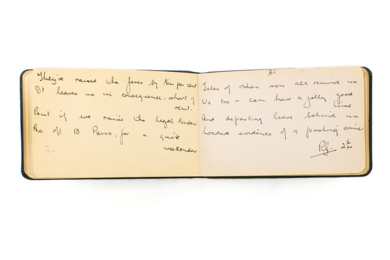 Item #116914 An autograph poem initialled by Robert Graves, written in 1940 in a small autograph book. Robert GRAVES.
