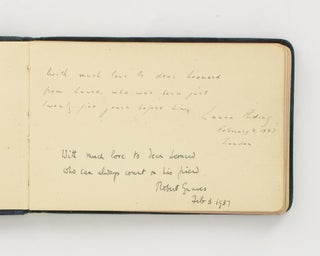 Item #116915 Autograph sentiments signed by both Robert Graves and Laura Riding, written in 1937...