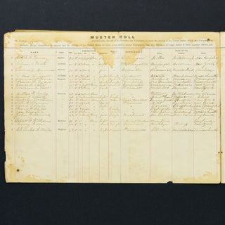 The original muster roll of A Company, 124th Regiment, Illinois Infantry. American Civil War.