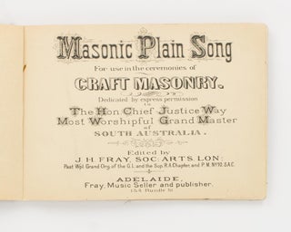 Masonic Plain Song for Use in the Ceremonies of Craft Masonry