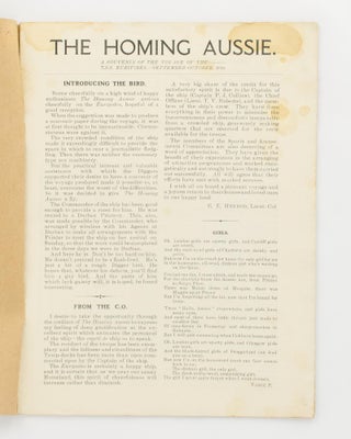 The Homing Aussie. A Souvenir of the Voyage of TSS 'Euripides'. Sept. - Oct. 1919 [cover title]
