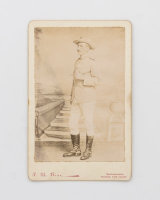 Item #117202 A cabinet card portrait photograph of an unknown Australian officer in South Africa....