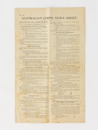 Item #117217 Australian Corps News Sheet [drop-title masthead]. Number 14
