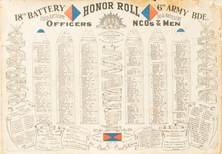 Item #117232 18th Battery Field Artillery, 6th Army Field Artillery Bde. Honor Roll. Officers,...