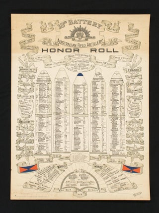 Item #117233 18th Battery Field Artillery, 6th Army Field Artillery Brigade. Honor Roll. Third...
