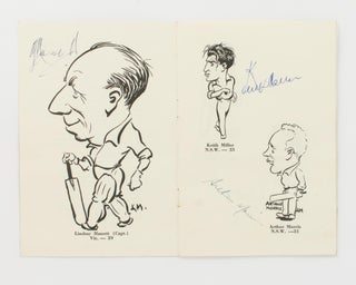Item #117670 Caricatures of the Australian XI. English Tour 1953. Arthur MAILEY