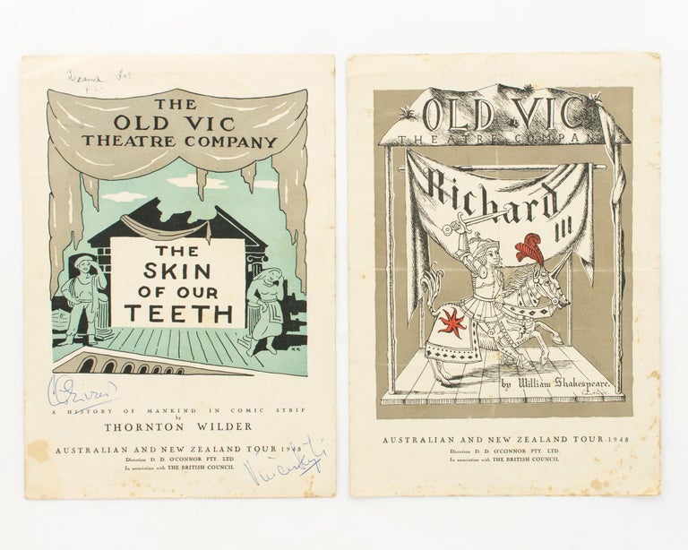Item #117795 A signed program for the Old Vic Theatre Company's production of Thornton Wilder's 'The Skin of Our Teeth', performed on its Australian and New Zealand Tour in 1948. Vivien LEIGH, Sir Laurence OLIVIER.