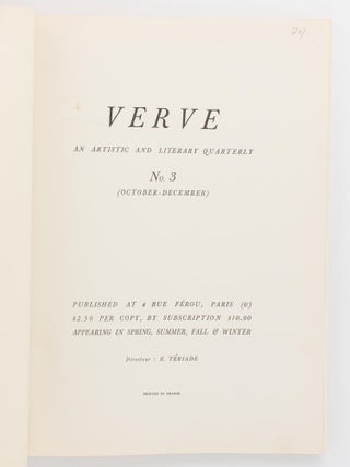 Verve. An Artistic and Literary Quarterly. Number 3, October - December 1938