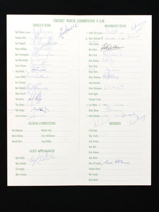 Item #118359 The Lord's Taverners presenting the Les Favell Testimonial Souvenir Programme. Les...