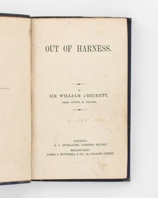 Item #118397 Out of Harness. Sir William a'BECKETT, à BECKETT