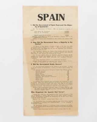 Item #118432 Spain. 1. Did the Government of Spain Represent the Majority of Spaniards? No......