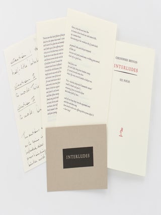 Item #118473 Interludes. Six Poems. Escutcheon Press, Christopher BRENNAN