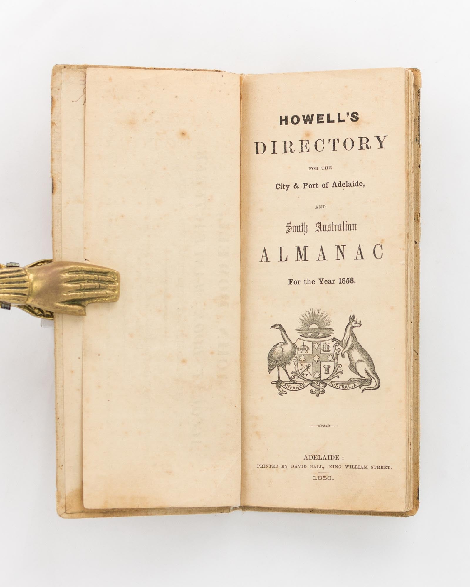 Adelaide Howell Howell's Directory for the City & Port of Adelaide, and South ...