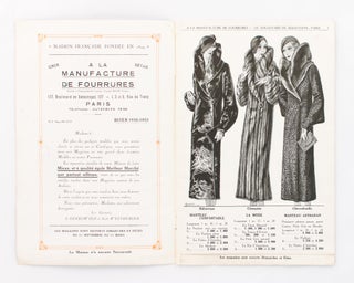 A la Manufacture de Fourrures [Furs] ... Paris ... Hiver [Winter] 1932-1933
