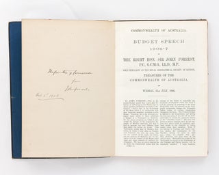 Budget Speech 1906-7 by the ... Treasurer of the Commonwealth of Australia, on Tuesday, 31st July, 1906 [drop-title]