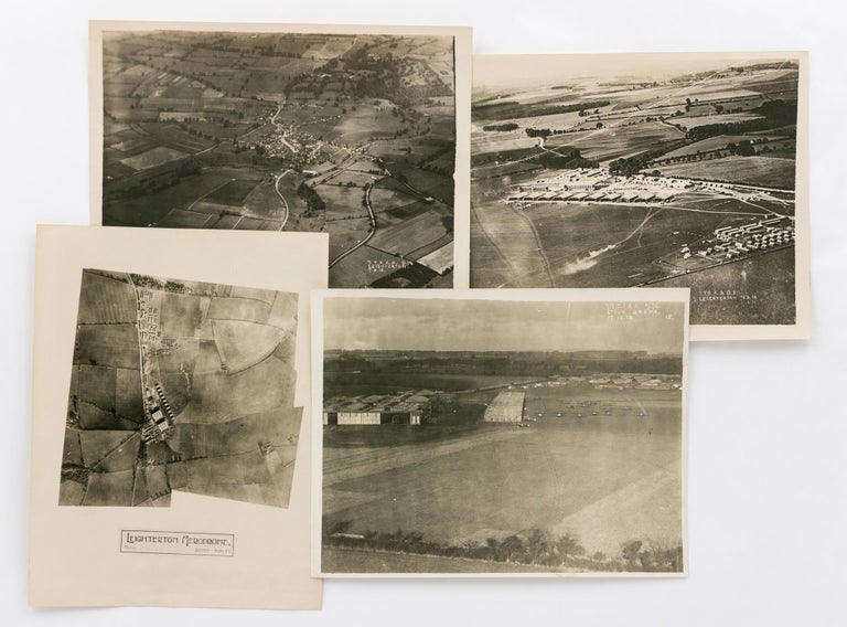 Item #118811 Four vintage aerial photographs of Leighterton Aerodrome, one of the training airfields for the AFC in England during the First World War. Aviation, Australian Flying Corps.