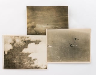 Item #118812 A vintage photograph of three biplanes from the training wing of the AFC, in the air...
