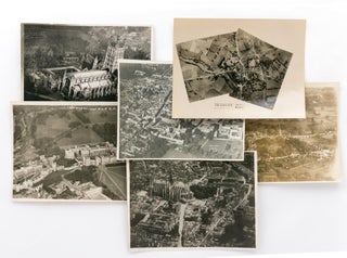 Item #118813 Six aerial photographs (five of them oblique) of identified cities or landmarks in...