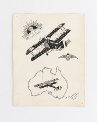 Item #118814 An original pen and ink drawing by '1894 A/M Sid English, ARS 1st Wing AFC...