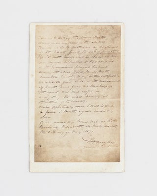 Item #118939 A reference written in Palmerston in the Northern Territory on 31 May 1871 for James...