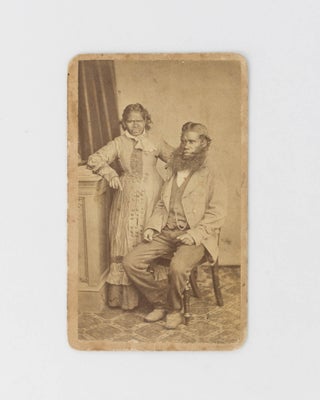 Item #119366 A carte de visite portrait photograph of an Indigenous man and woman in a classic...