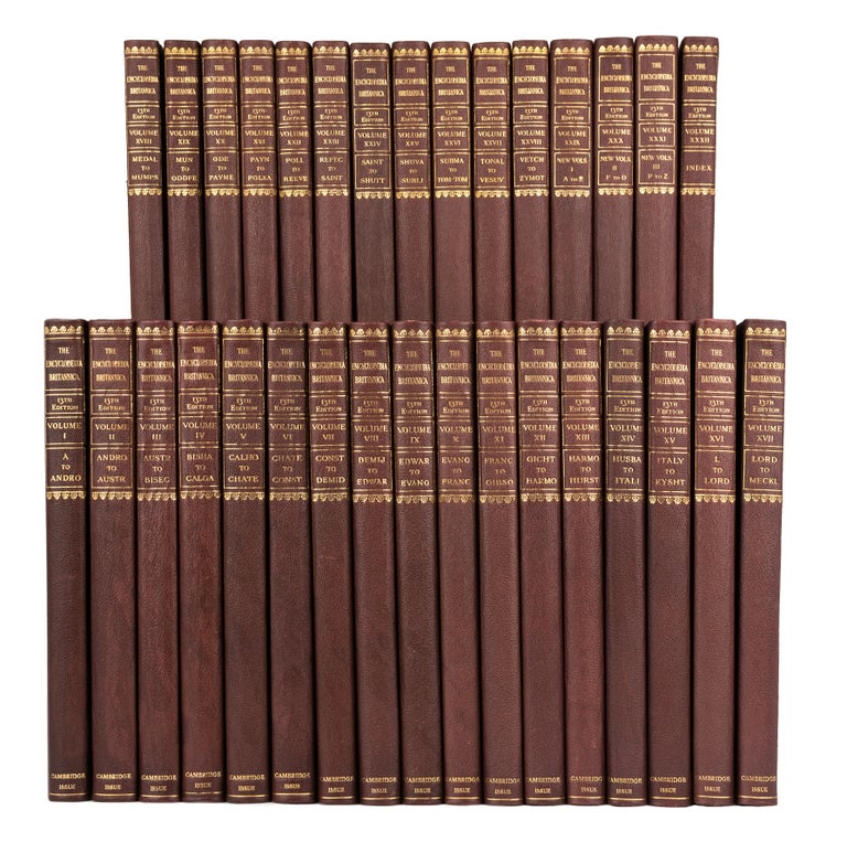 Item #119612 The Encyclopaedia Britannica. A Dictionary of Arts, Sciences, Literature & General Information. Thirteenth Edition, being Volumes One to Twenty-Eight of the Latest Standard Edition with the Three New Volumes covering Recent Years and the Index Volume. Encyclopaedia Britannica.