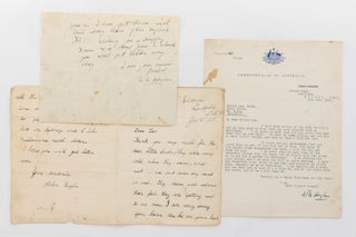 Item #119882 Two letters from the former Australian Prime Minister to a young lad in 1924....