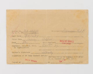 Item #120263 An ex-POW identity card issued to NX46293 Private Sidney Alfred Bailey, 2/4th...