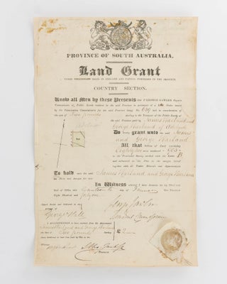 Item #120374 Province of South Australia. Land Grant under Preliminary Sales in England and...
