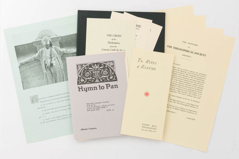 Item #120470 A collection of 13 pieces of printed ephemera reproduced in facsimile form. Aleister CROWLEY.