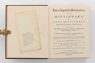 Encyclopaedia Britannica; or, A Dictionary of Arts and Sciences, compiled upon a New Plan in which the Different Sciences and Arts are digested into Distinct Treatises or Systems ...