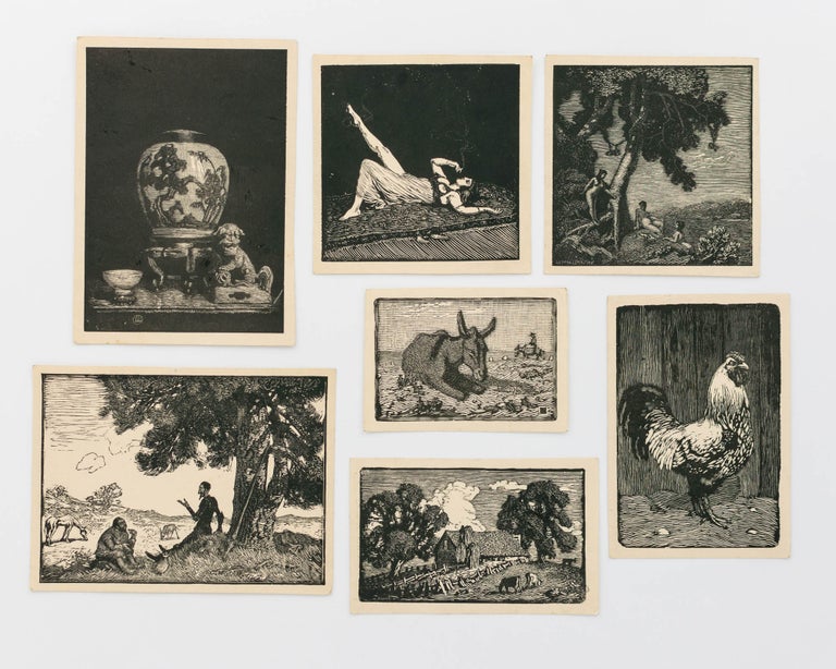 Item #120539 A selection of seven small woodcuts from 'A Book of Woodcuts. Drawn on Wood and engraved by Lionel Lindsay' (Sydney, Art in Australia, 1922). Lionel LINDSAY.