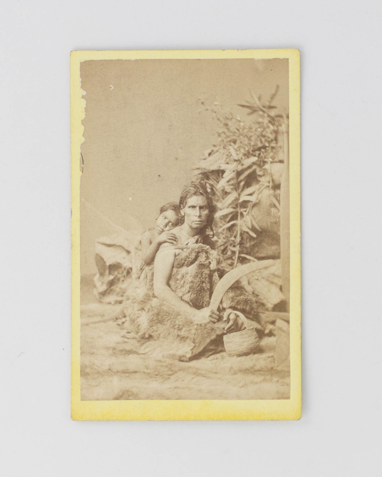 A carte de visite portrait photograph, a studio tableau of an ...