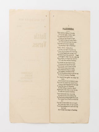 The Anglo-Boer War. No. 11. Battle Verses. (By W. Thompson, 1st Sc. H.) Paardeberg. Moedwil. Vlakfontein. Braakenlaagte