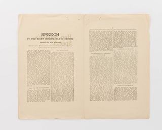 Speech by the Right Honourable R. Seddon, Premier [sic] of New Zealand. [Hon. Seddon's Speech (cover title)]