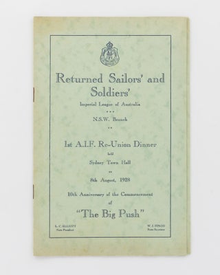 Item #121130 Returned Sailors' and Soldiers' Imperial League of Australia. NSW Branch. 1st AIF...