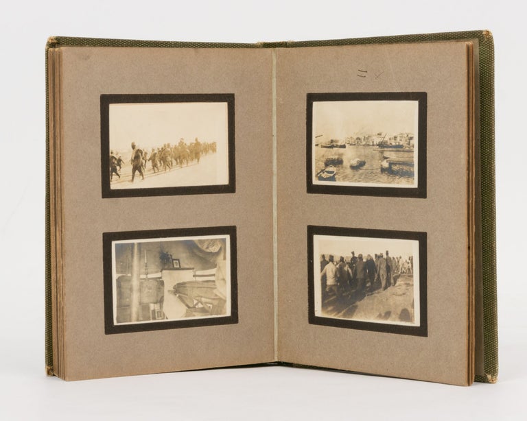 Item #121229 An album of First World War photographs showing scenes in France, Greece and the Middle East. First World War Photograph Album.