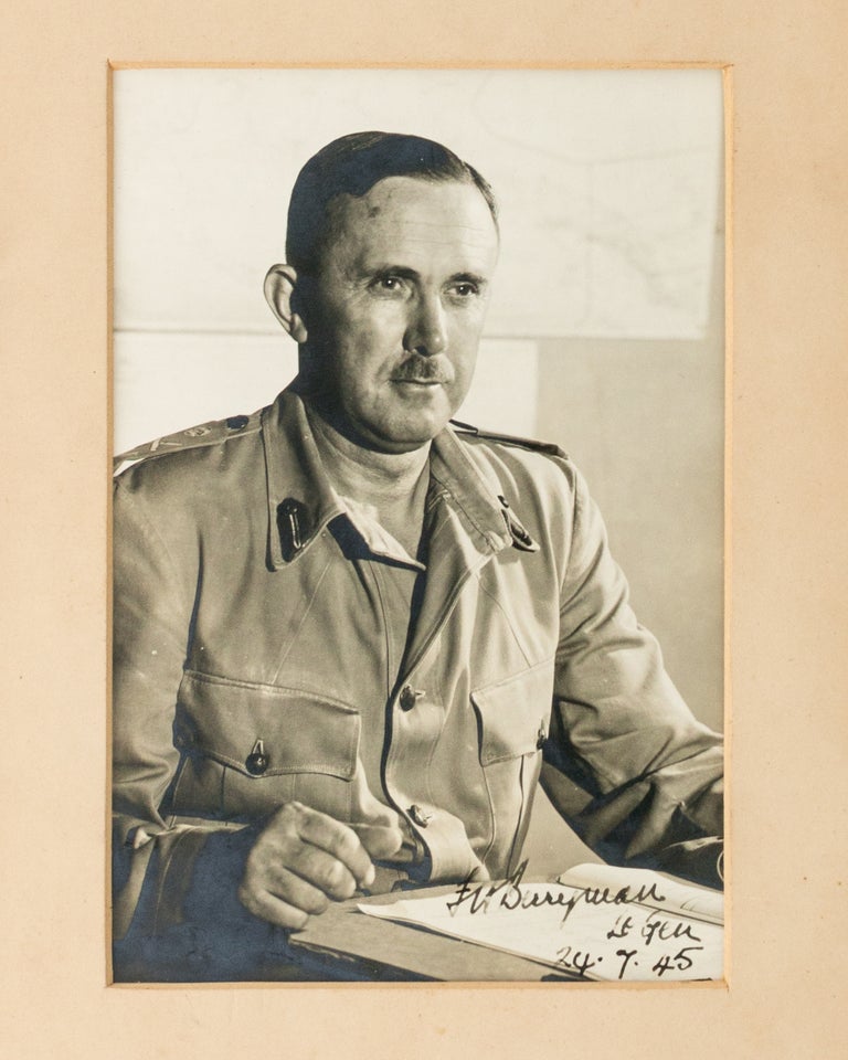 Item #121385 A signed photograph taken towards the end of the Second World War. Lieutenant-General Frank Horton BERRYMAN.