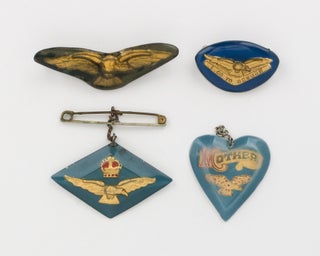 Item #121531 Four Second World War RAAF painted acrylic sweetheart brooches. RAAF Sweetheart...