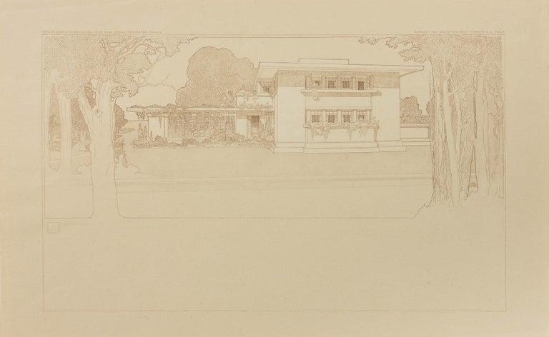 Item #121867 Plate XIV from 'Ausgeführte Bauten und Entwürfe von Frank Lloyd Wright' (the 'Wasmuth folios'). Frank Lloyd WRIGHT.